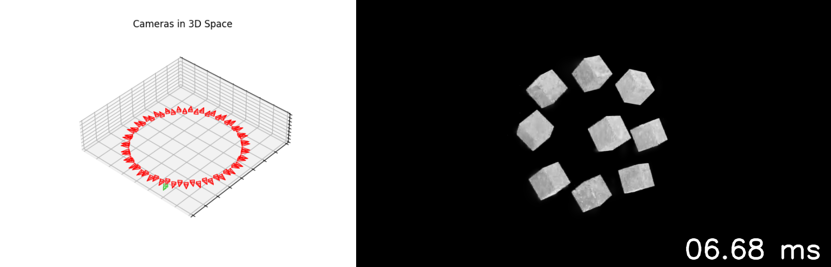 sim explosion - Space movement- stitched cam + frames